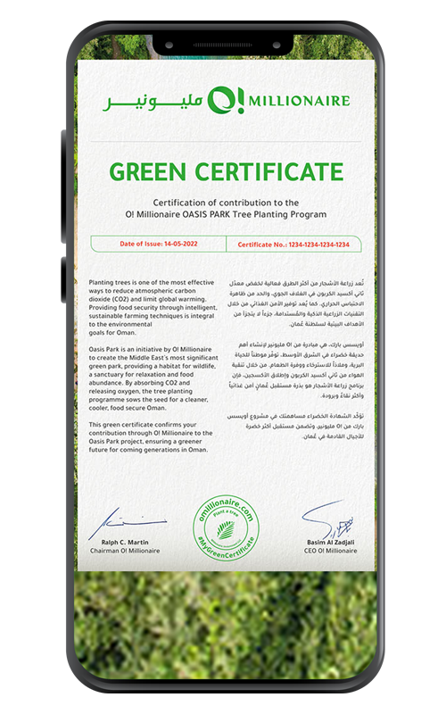 Green Certificate of O Millionaire